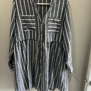 Striped Button-Down dress XL